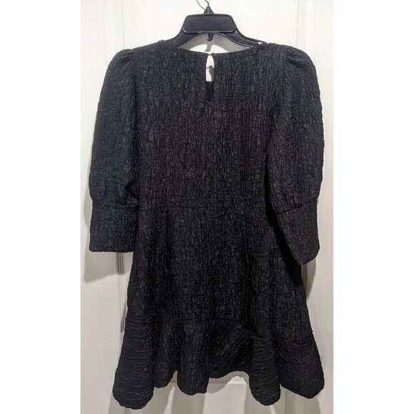 ZARA | Textured Mini Dress in Black - Picture 4 of 10